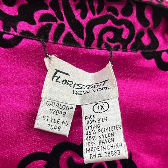 Florissant New York Silk Damask Pink Black Jacket Reversible  Size 1X - Picture 4 of 6